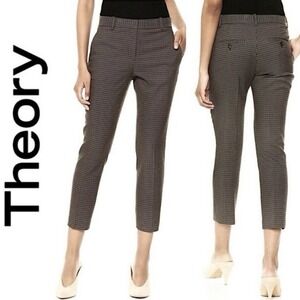 Theory Womens Treeca II Dot Jacquard Casual Cropped Pants Multicolored Size 2